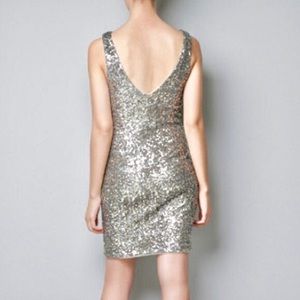 Zara Silver & Gold Sequin Dress